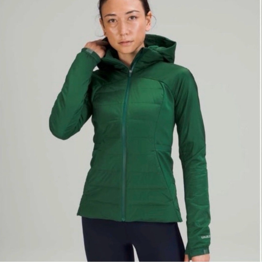 Lululemon Down For It All Jacket Woman’s Everglade Green Running Size 6